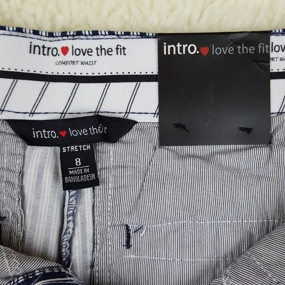 Stretch Twill Slimming Fit Stripe Capri Pant Sz 8 - Picture 6 of 8